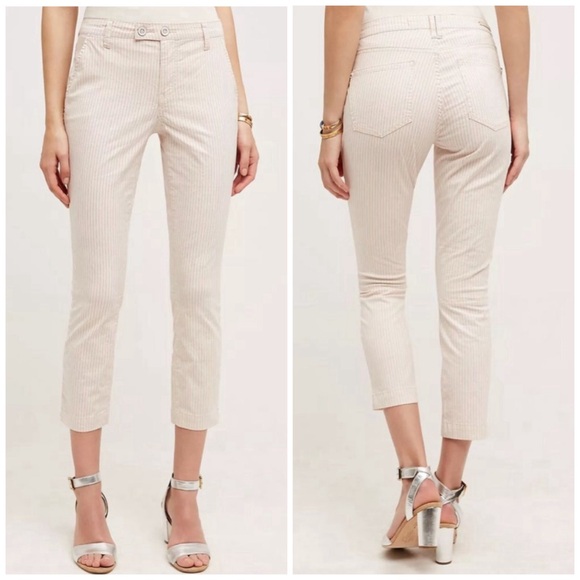 Pilcro and the Letterpress Blushed Striped Cropped Pants - Picture 1 of 8